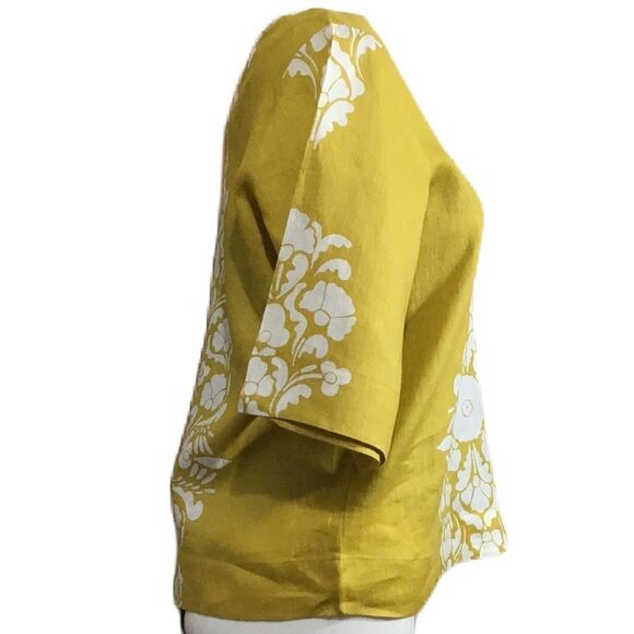 Boden Yellow Linen Wide Sleeve Top New Size 6 - Picture 7 of 12